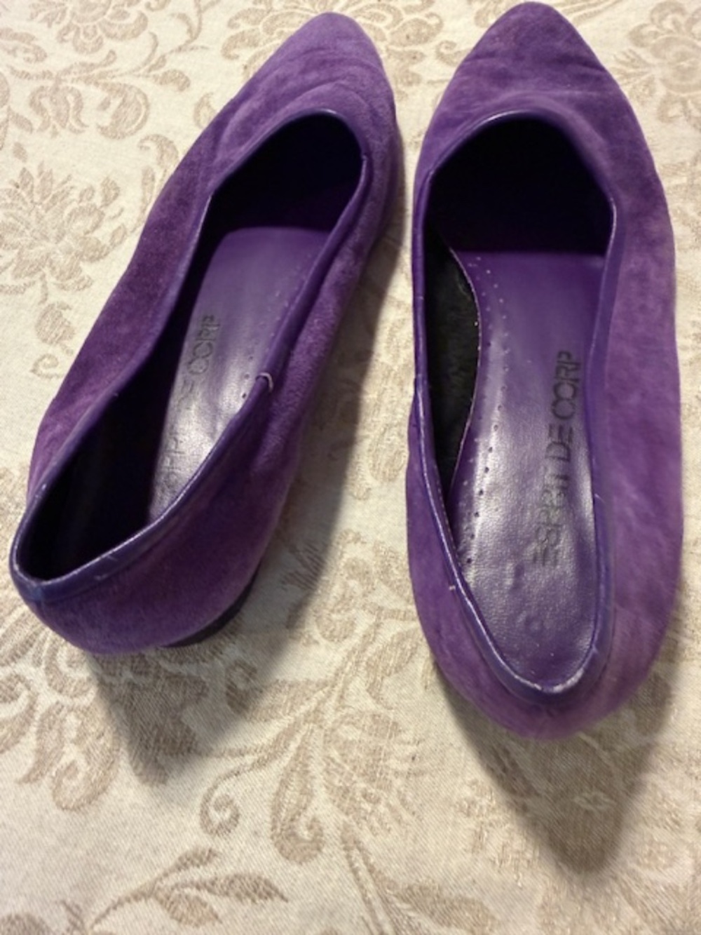 ESPRIT DE CORP purple suede flats 8B - Picture 4 of 5